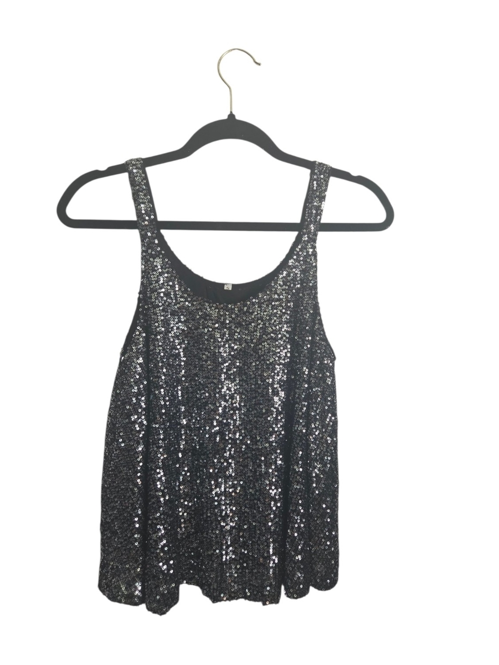 Women's Black Sequin Tank Top